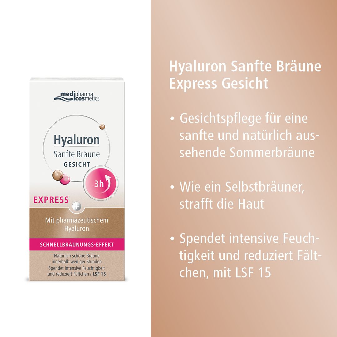 medipharma cosmetics Hyaluron Sanfte Bräune Express Gesicht