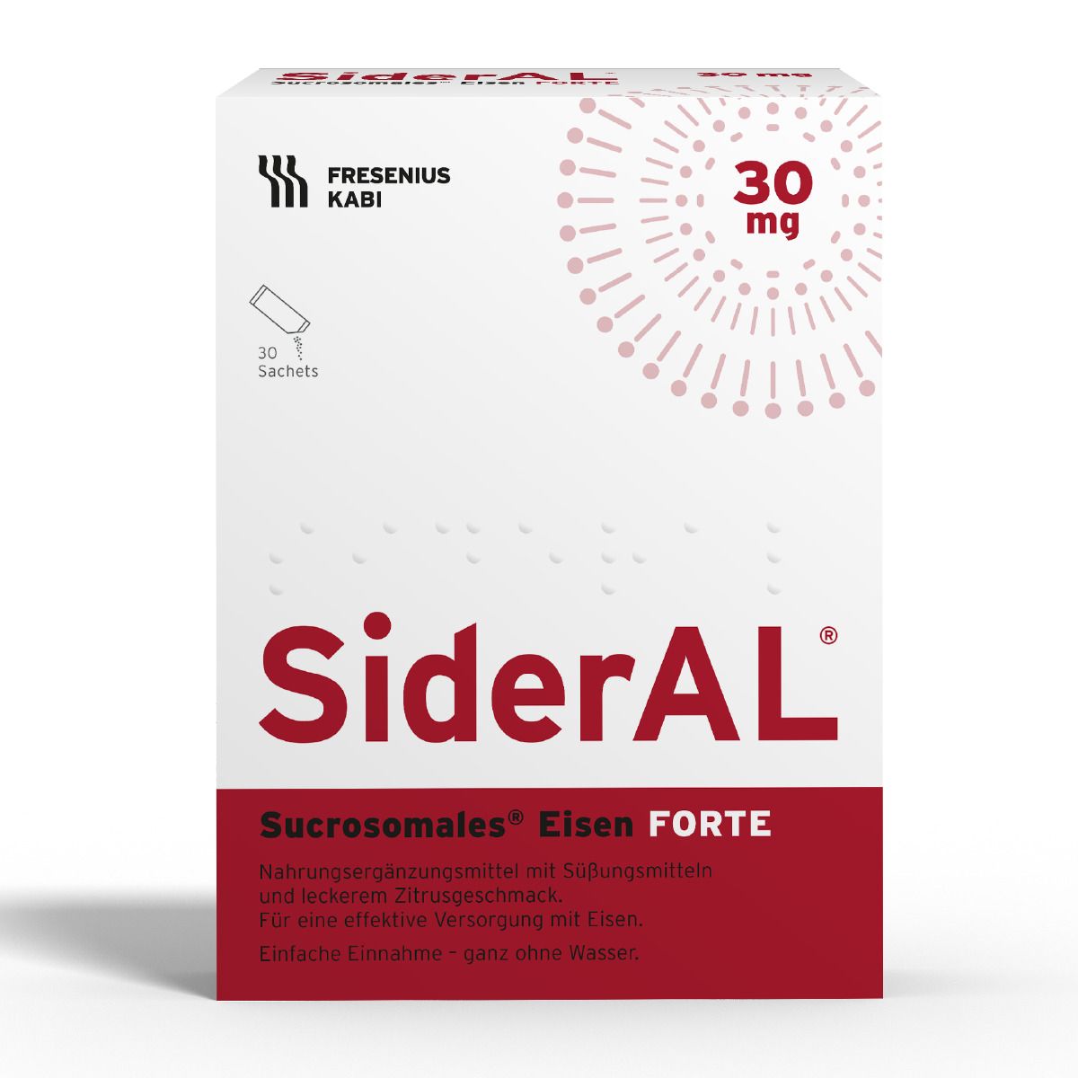 SiderAL® Eisen Forte 30mg Zitrus mit Vitamin C | Nahrungsergänzungsmittel bei erhöhtem Eisenbedarf in der Schwangerschaf