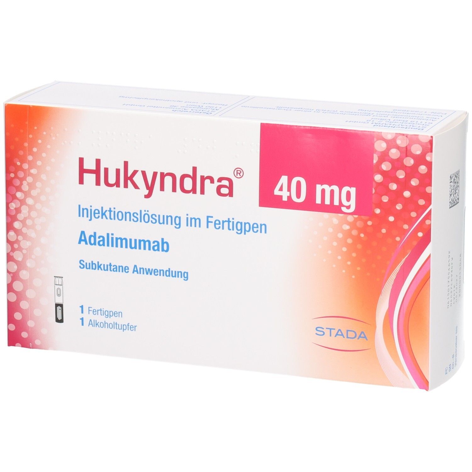 Hukyndra 40 mg Injektionslösung im Fertigpen, Adalimumab, subkutane Anwendung.