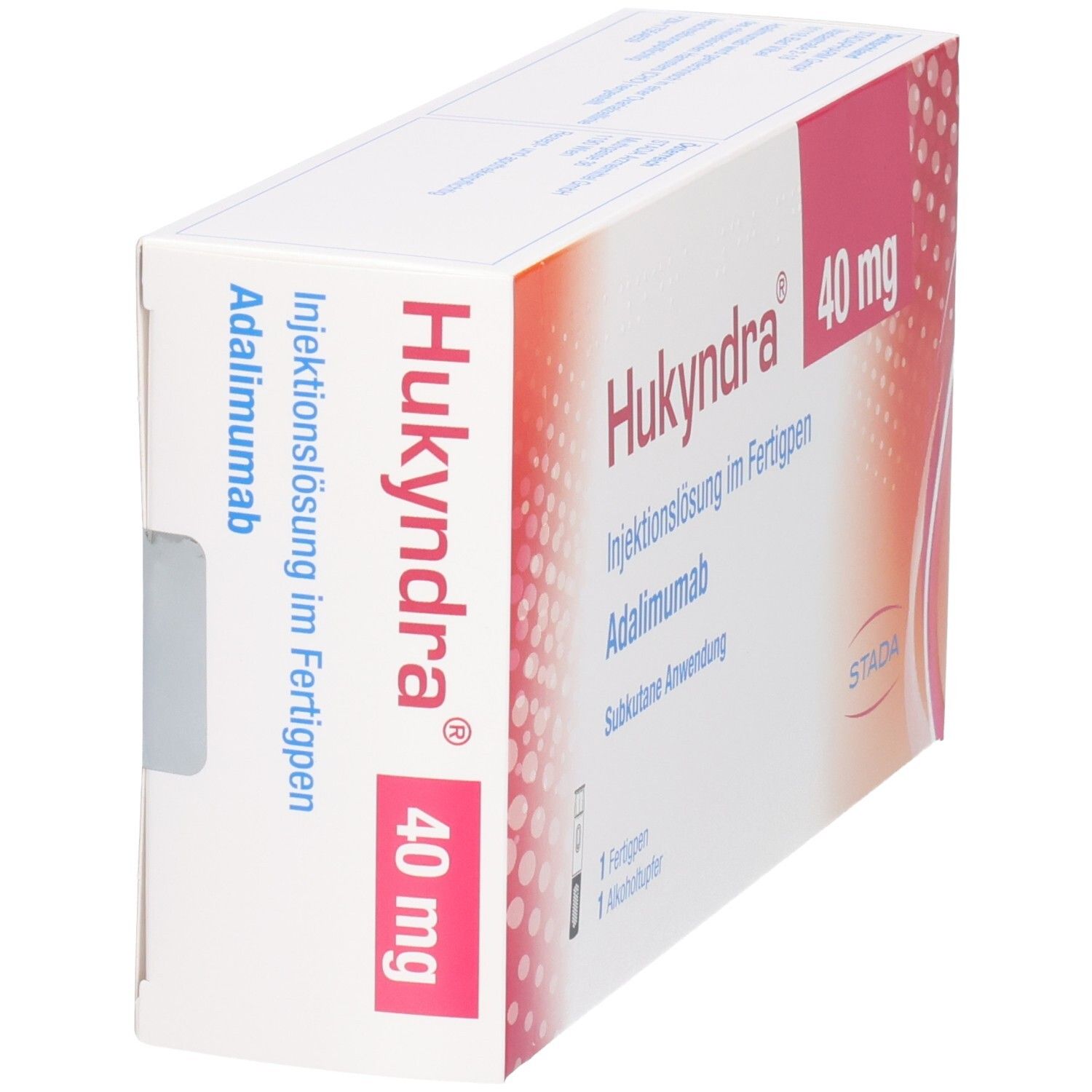 Hukyndra 40 mg Injektionslösung im Fertigpen, Adalimumab, subkutane Anwendung.