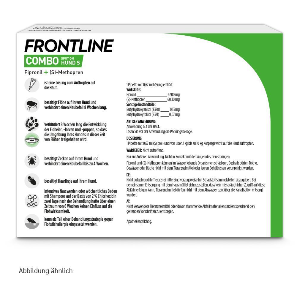 FRONTLINE COMBO® Spot on gegen Flöhe und Zecken Hund S 2-10kg