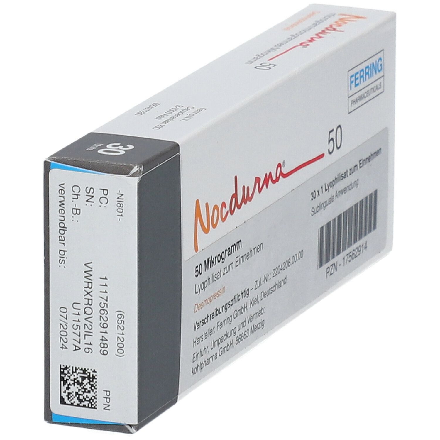 Nocdurna 50 Mikrogramm Lyophilisat zum Einnehmen 30 St Sublingualtabletten