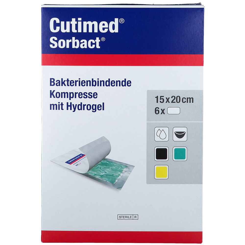 Cutimed Sorbact Gel Kompressen 15x20 cm 6 St