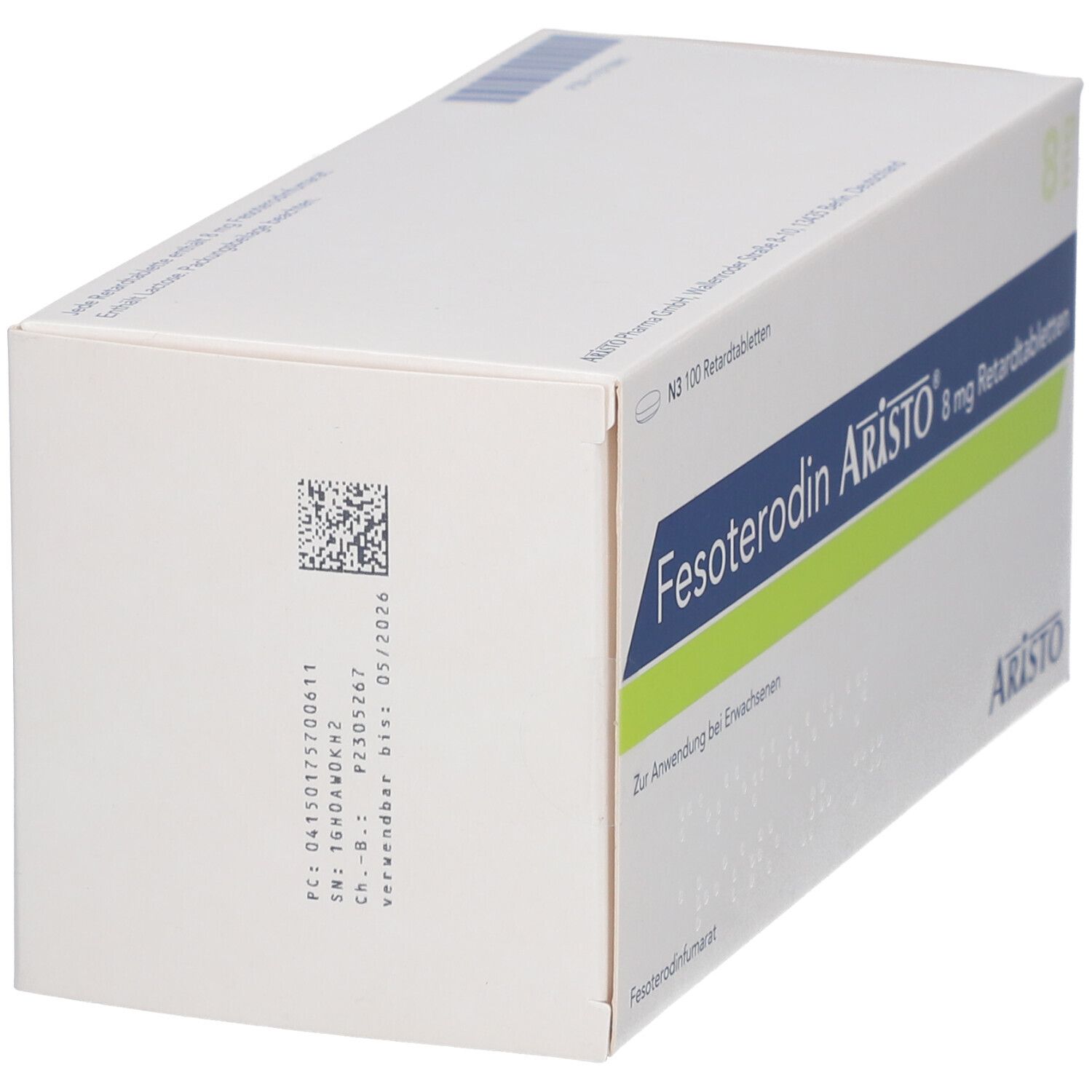 Fesoterodin AL 8 mg Retardtabletten 100 St Retard-Tabletten