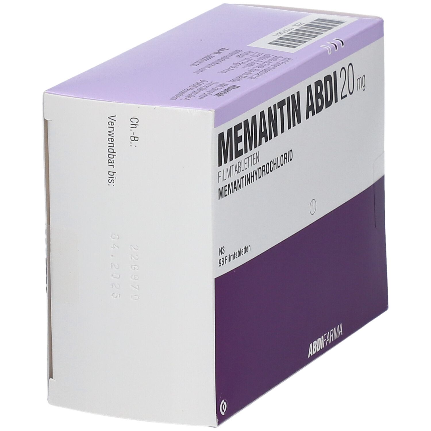 Memantin Abdi 20 mg Filmtabletten 98 St