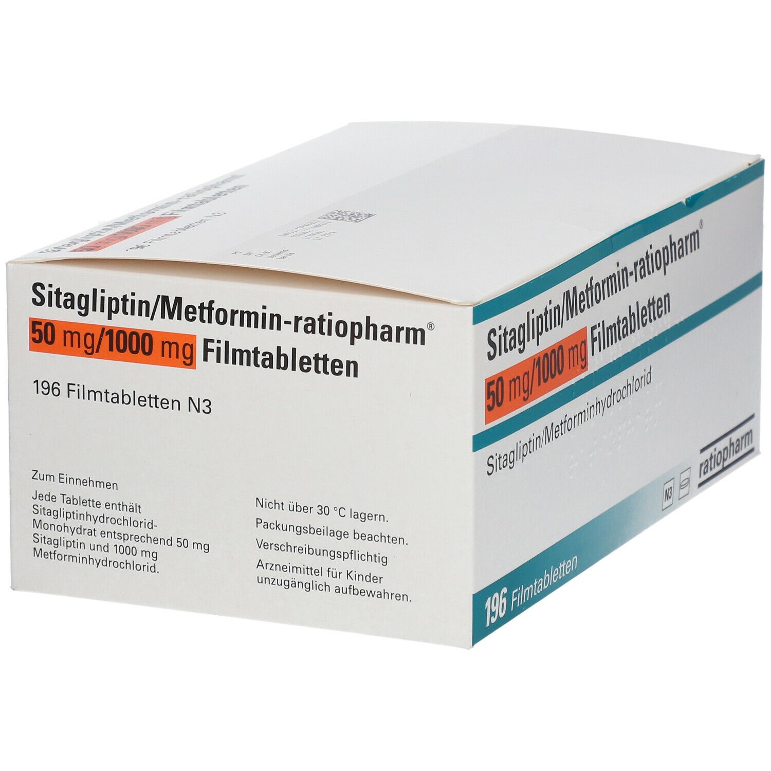 SITAGLIPTIN/Metformin-ratiopharm 50mg/1000mg FTA 196 St Filmtabletten