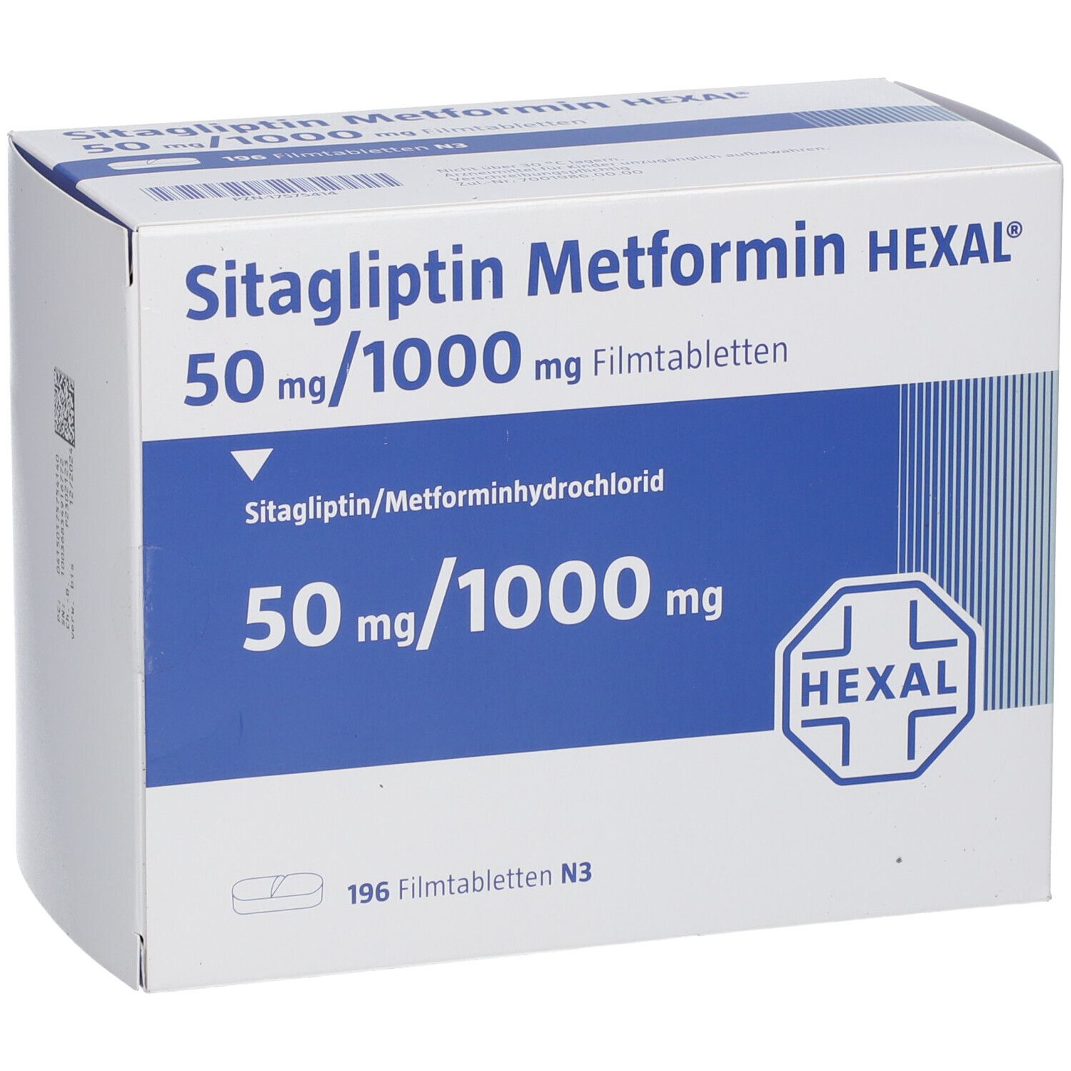 SITAGLIPTIN Metformin HEXAL 50 Mg/1000 Mg Filmtab. 196 St Mit Dem E ...