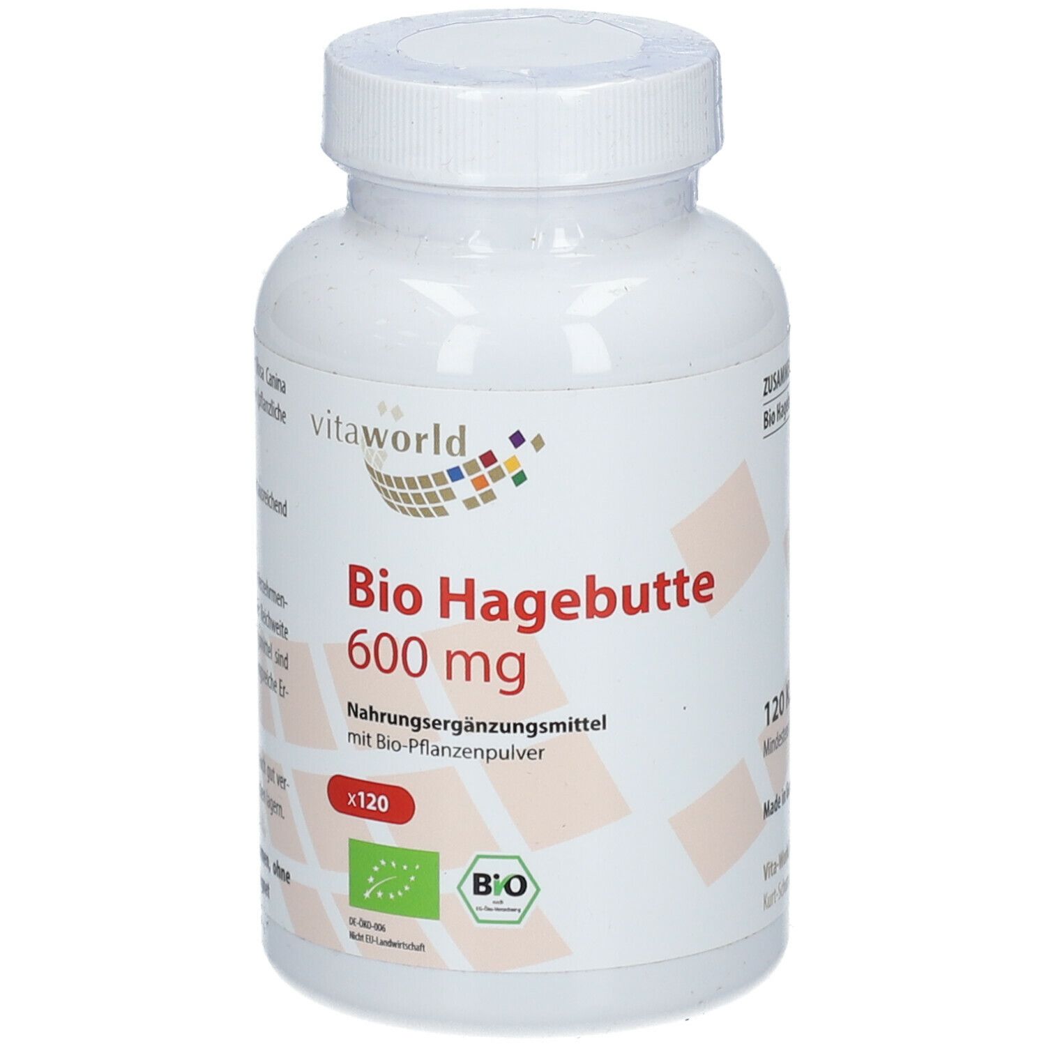 Hagebutte 600 mg Bio Kapseln 120 St