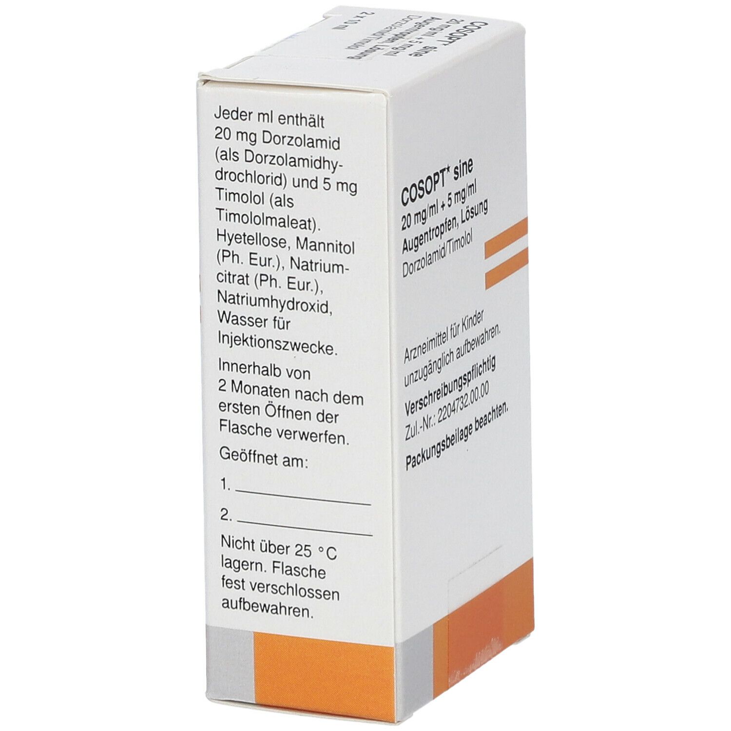 Cosopt sine 20 mg/ml + 5 Augentropfen Lösung 2x10 ml