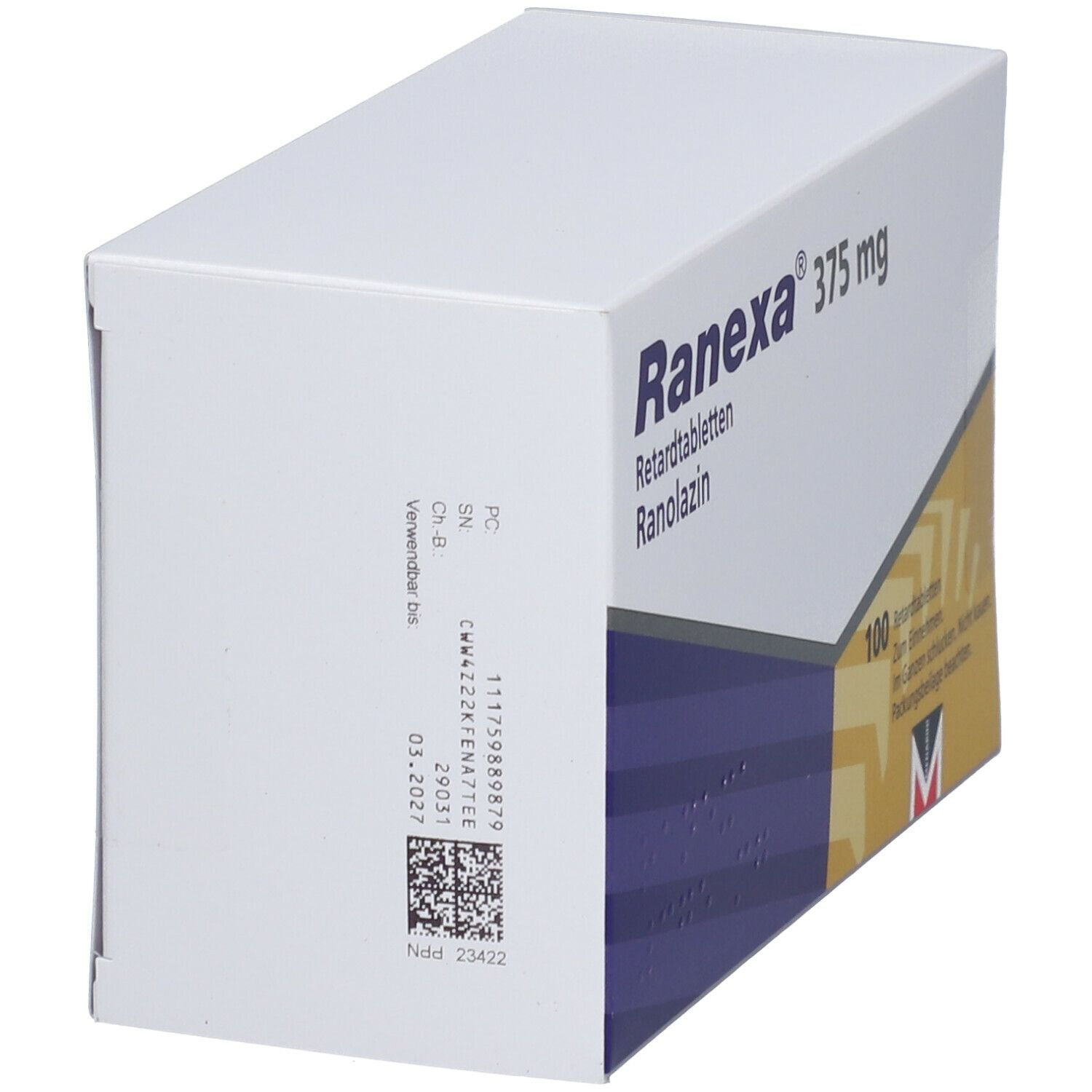 Ranexa 375 mg Retardtabletten 100 St Retard-Tabletten