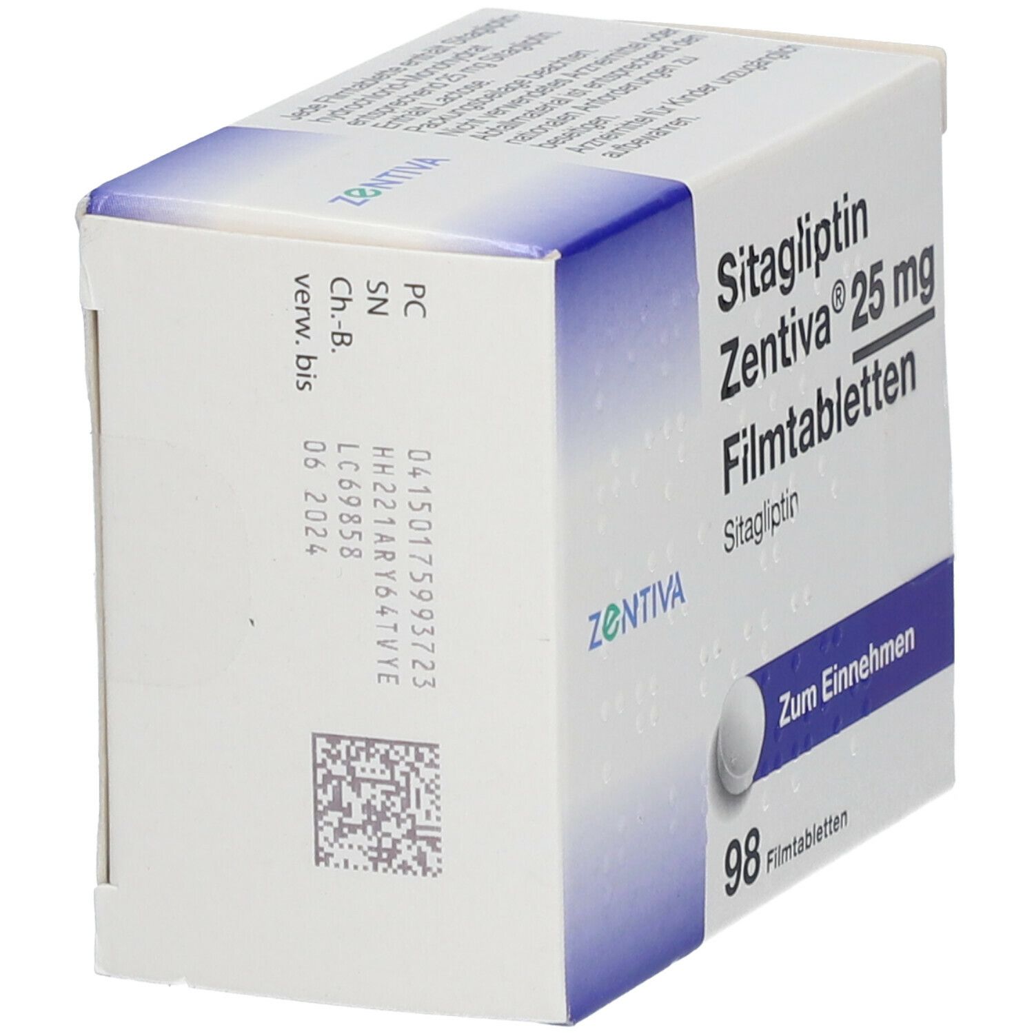 Sitagliptin Zentiva 25 mg Filmtabletten 98 St