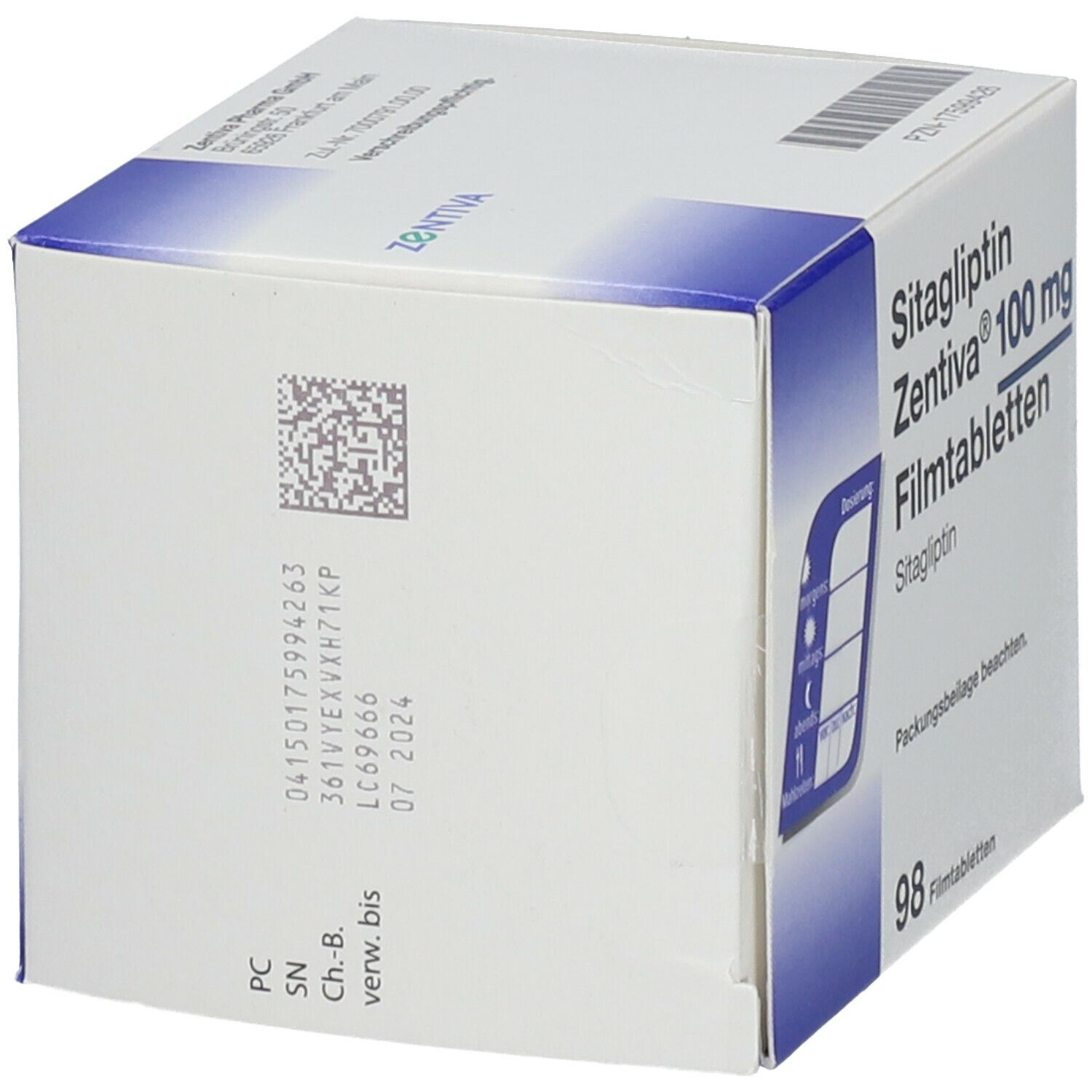 Sitagliptin Zentiva 100 mg Filmtabletten 98 St