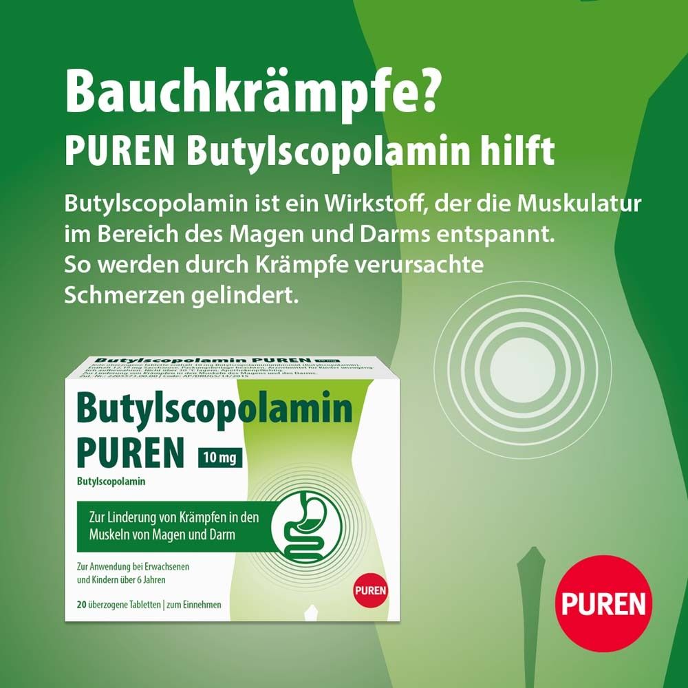 Butylscopolamin PUREN 10 mg überzogene Tabletten