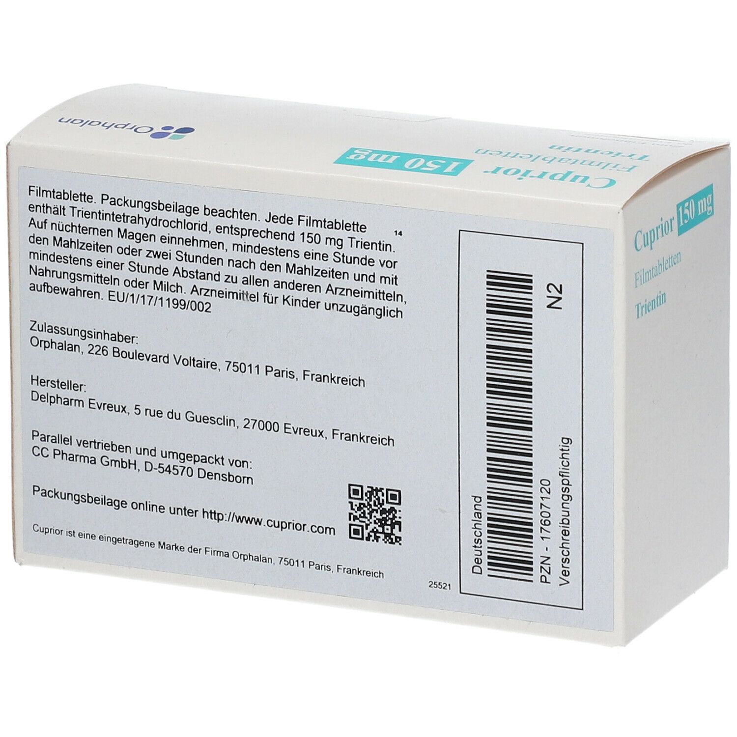 CUPRIOR 150 mg Filmtabletten