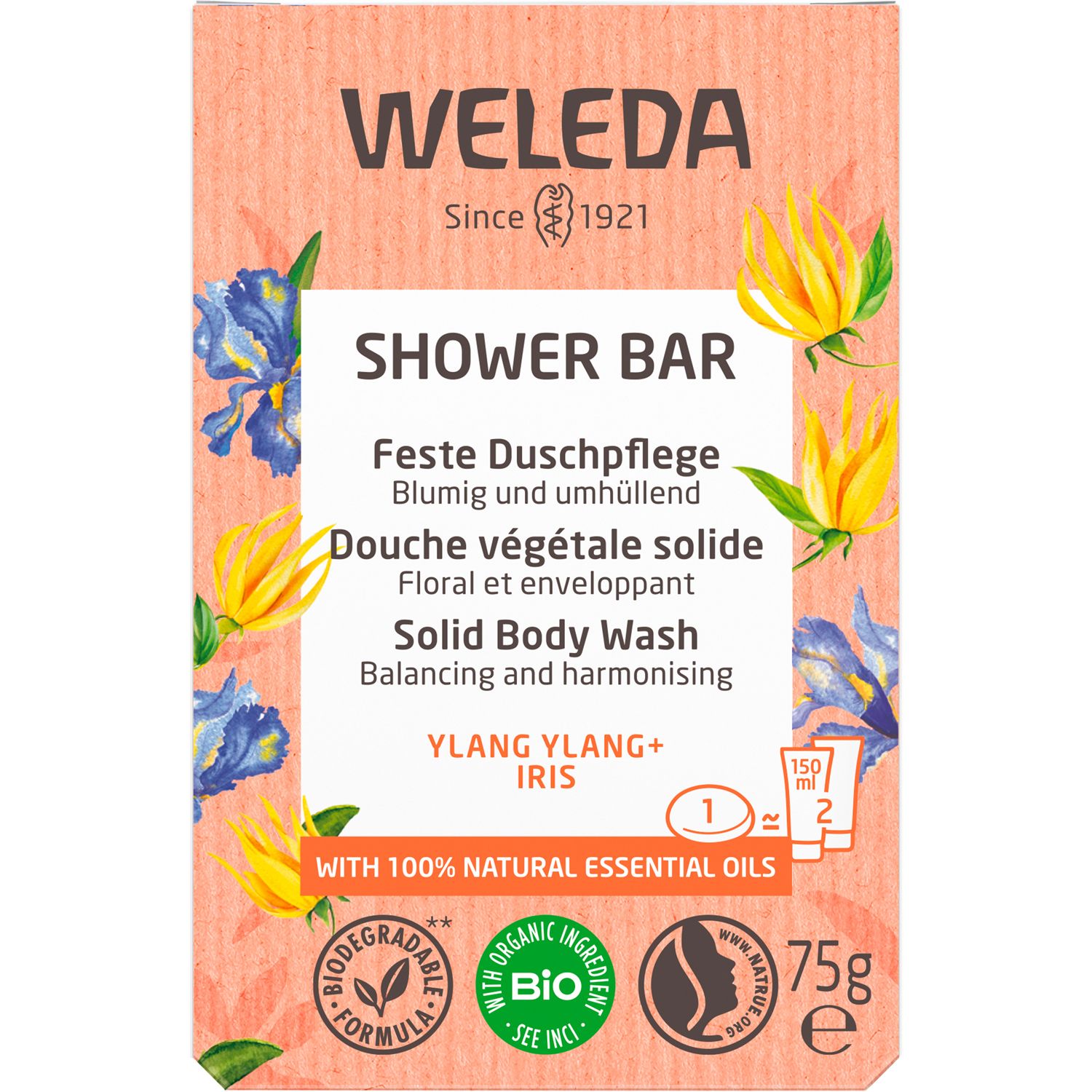 Weleda Feste Duschpflege Ylang-Ylang + Iris - blumiger Duft