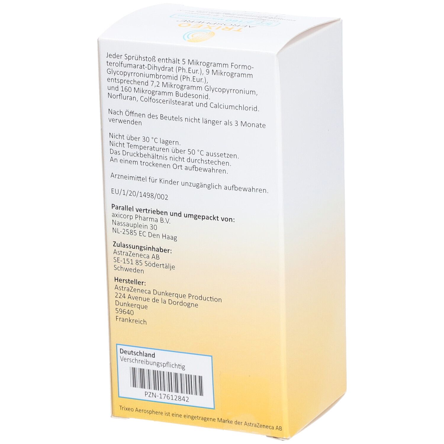 TRIXEO Aerosphere 5/7,2/160µg Druckgasinh.120ED