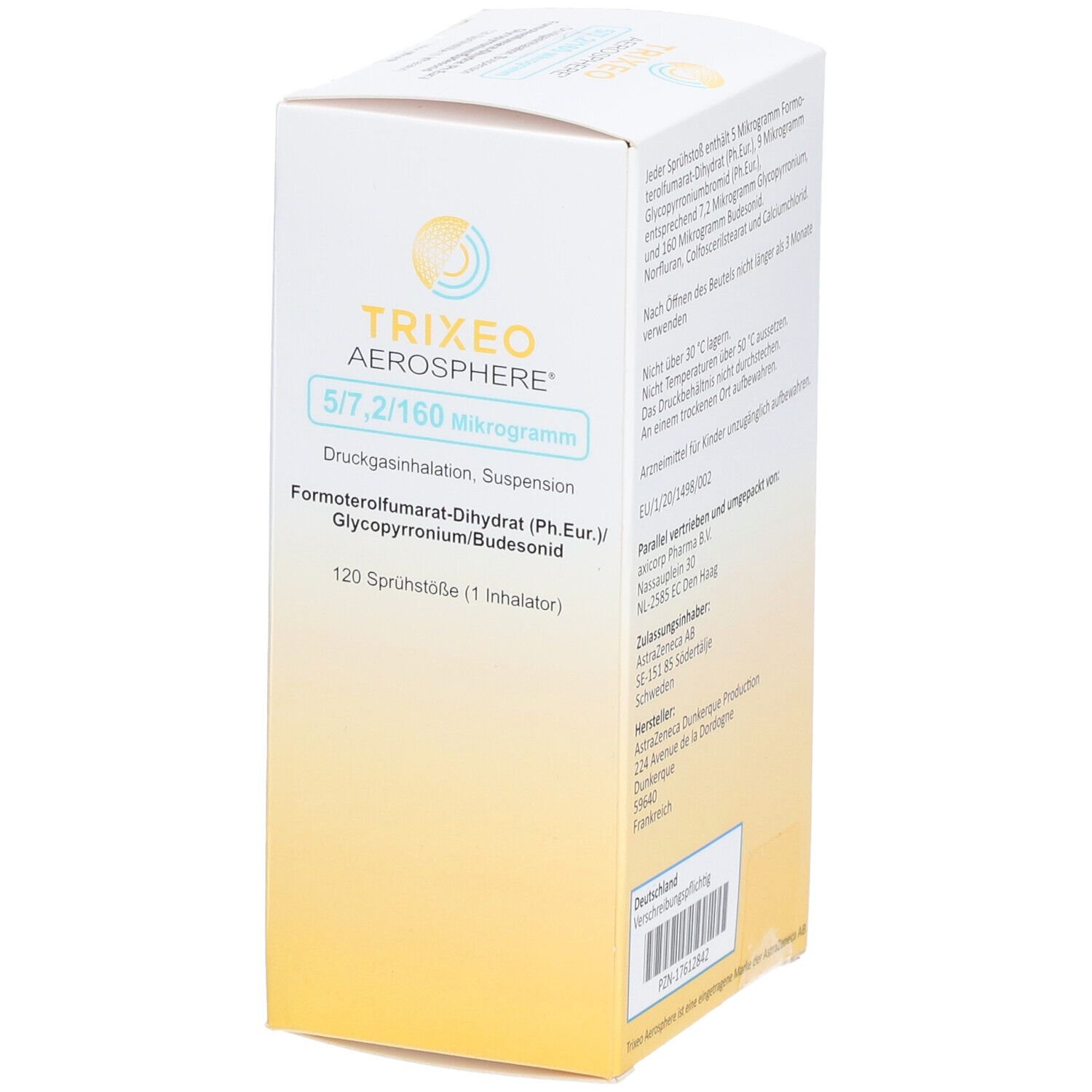 TRIXEO Aerosphere 5/7,2/160µg Druckgasinh.120ED
