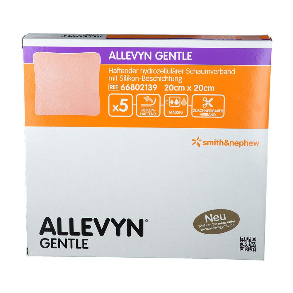 Allevyn Gentle 20x20 cm Schaumverband 5 St Verband