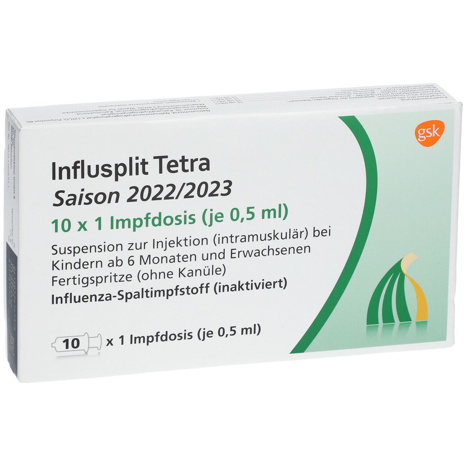 INFLUSPLIT Tetra 2022/2023 Inj.Susp.i.e.Fertigsp. 10x0,5 ml mit dem E