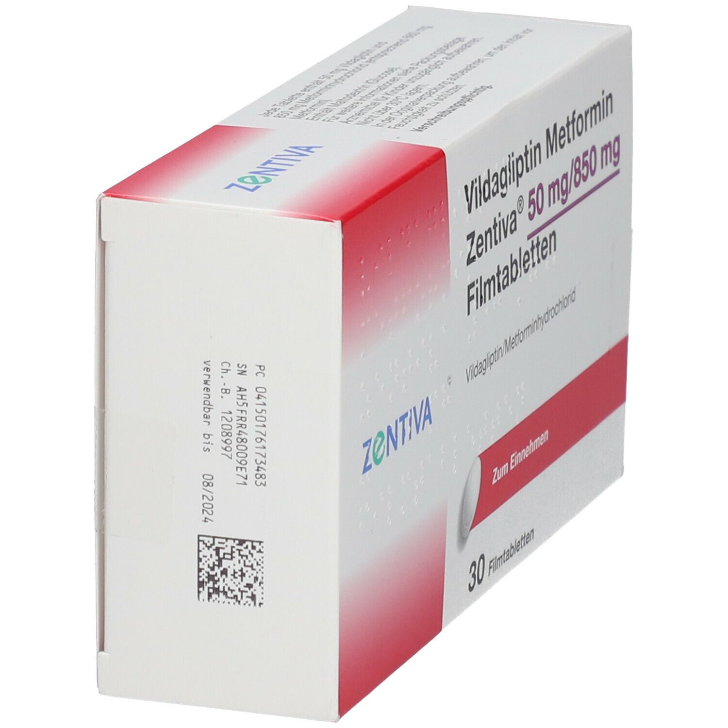 Vildagliptin Metformin Zentiva 50 mg/850 mg FTA 30 St Filmtabletten