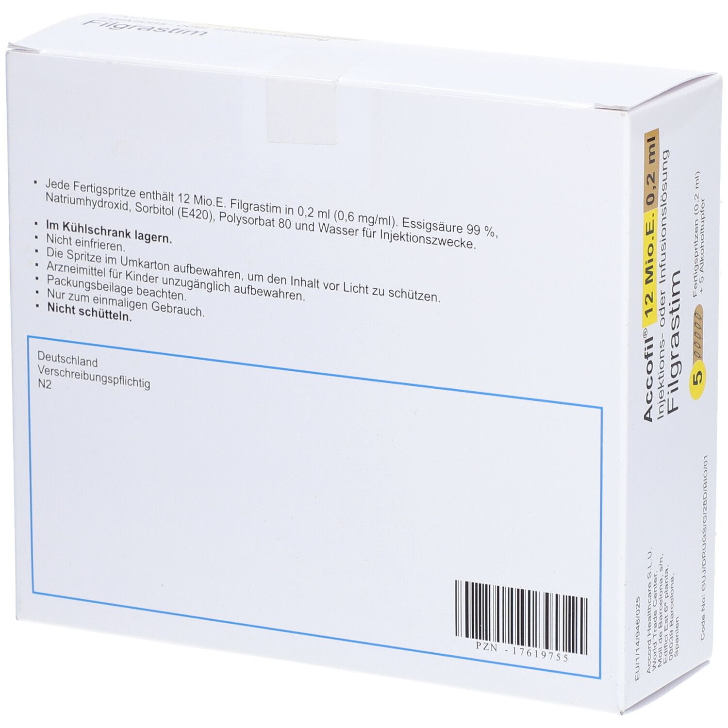 Accofil® 12 Mio.E./0,2 ml Inj.-/Inf.-Lsg.i.e.F.-Sp.