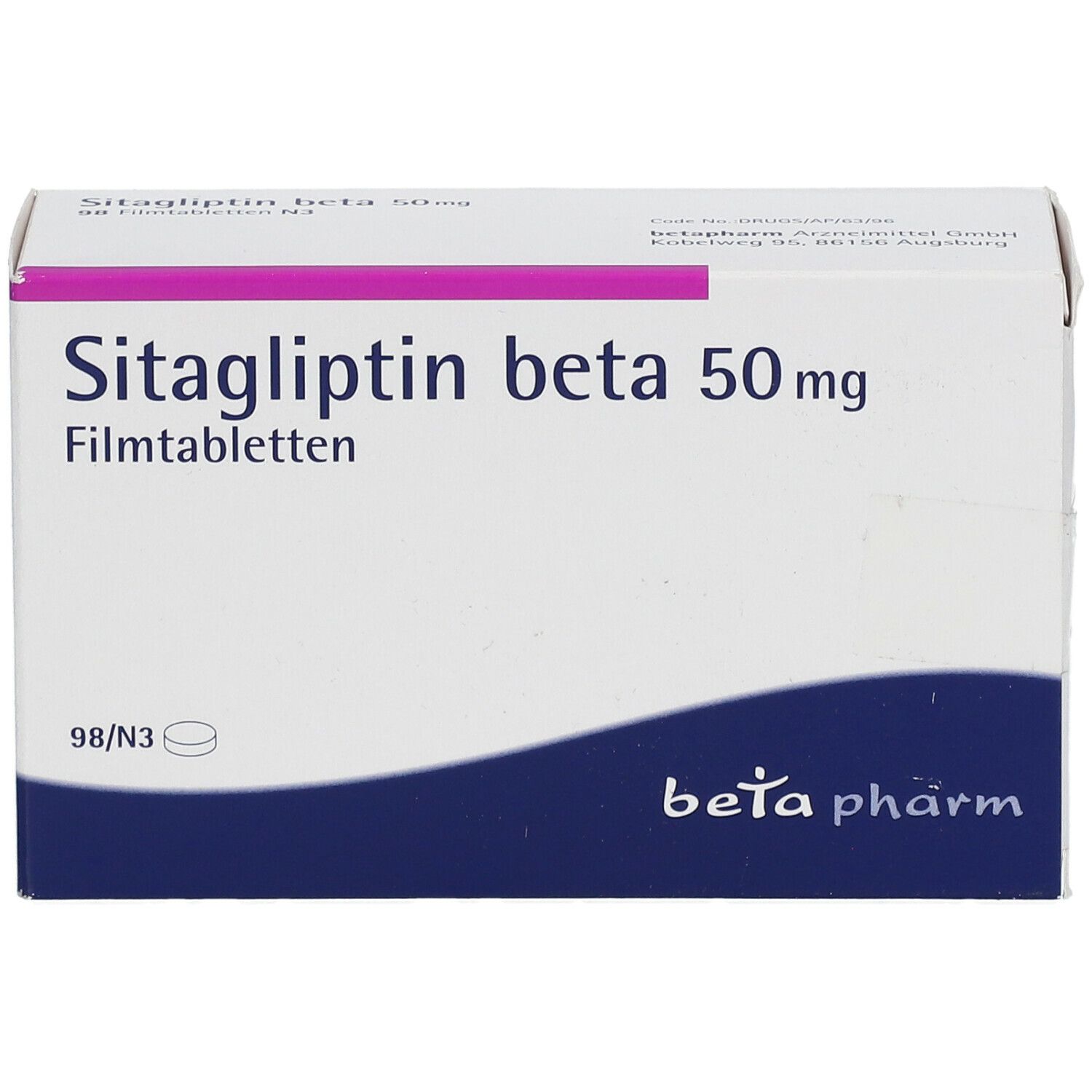 SITAGLIPTIN beta 50 mg Filmtabletten 98 St mit dem E-Rezept kaufen ...