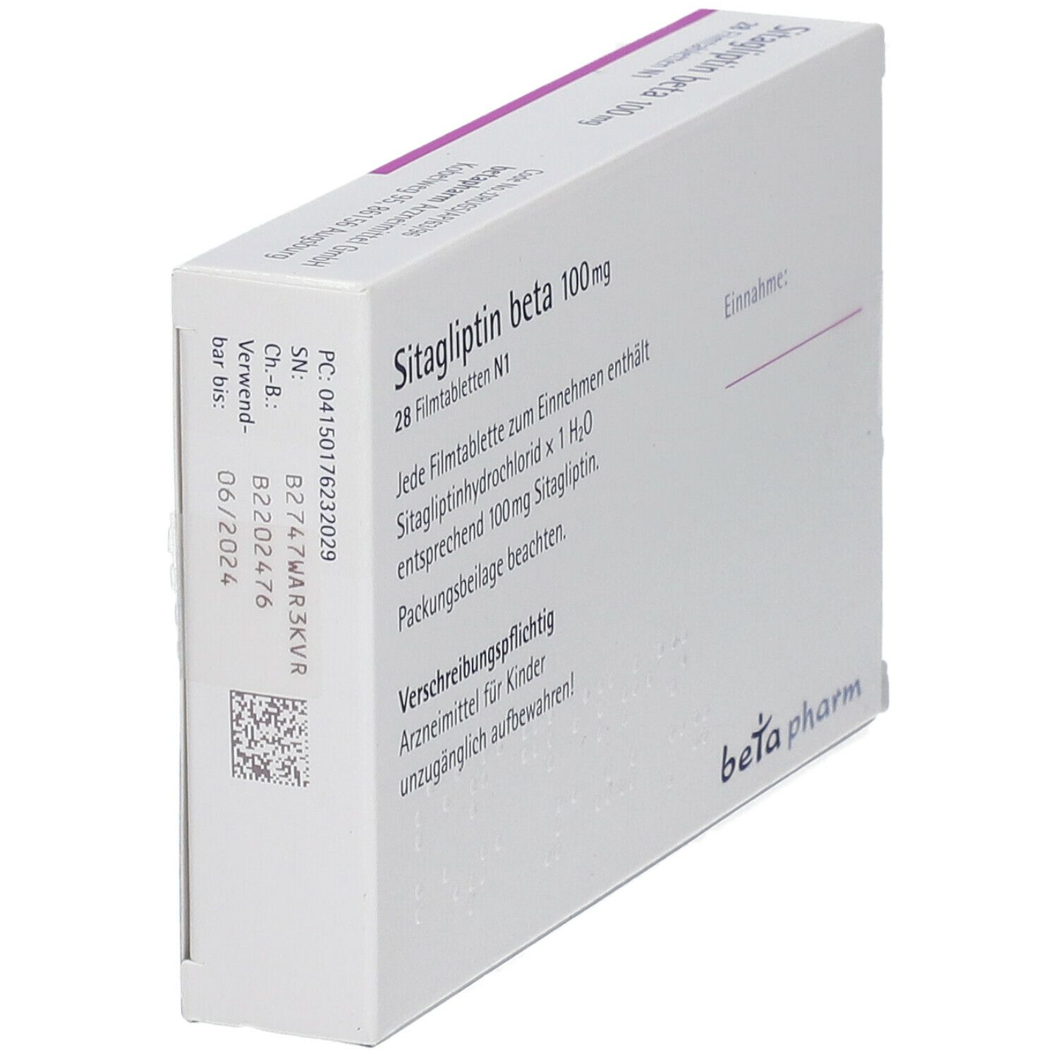 SITAGLIPTIN beta 100 mg Filmtabletten