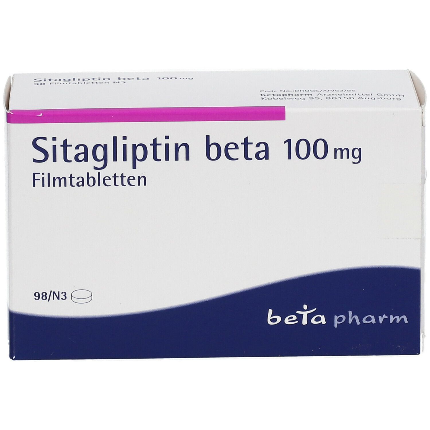 Sitagliptin beta 100 mg 98 St mit dem E-Rezept kaufen - Shop Apotheke