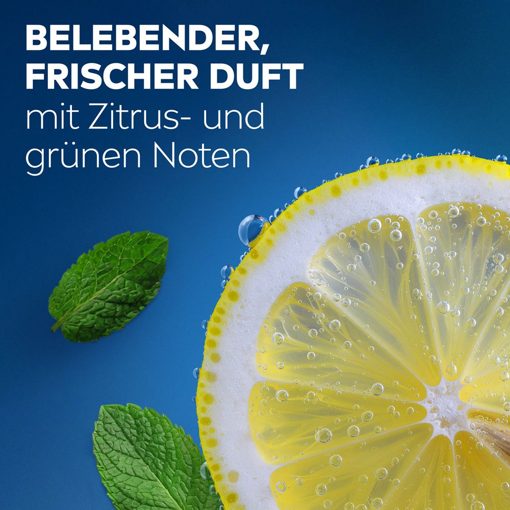 Belebender, frischer Duft mit Zitrus- und grünen Noten. Nivea Men Duschgel Power Fresh.