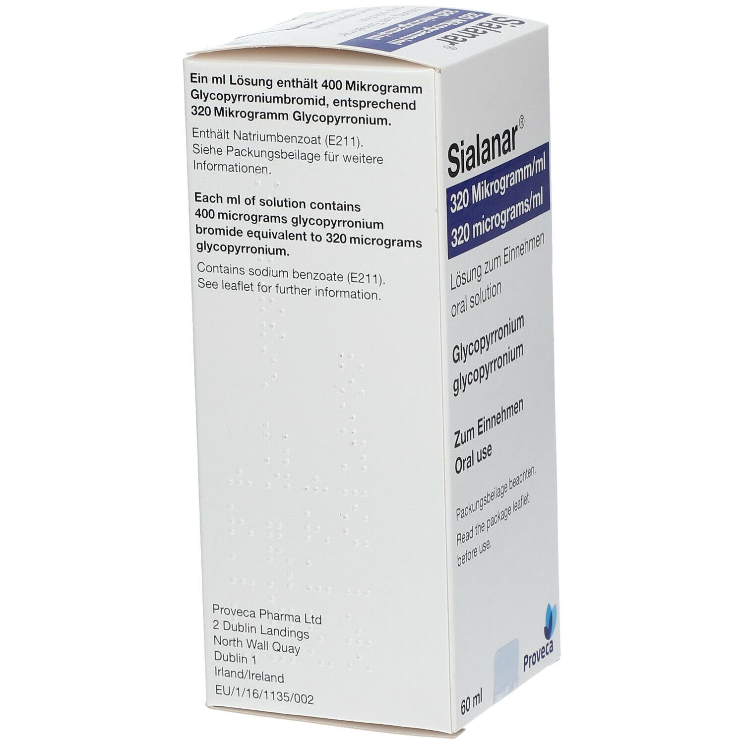 Sialanar 320 Mikrogramm/ml Lösung zum Einnehmen 60 ml