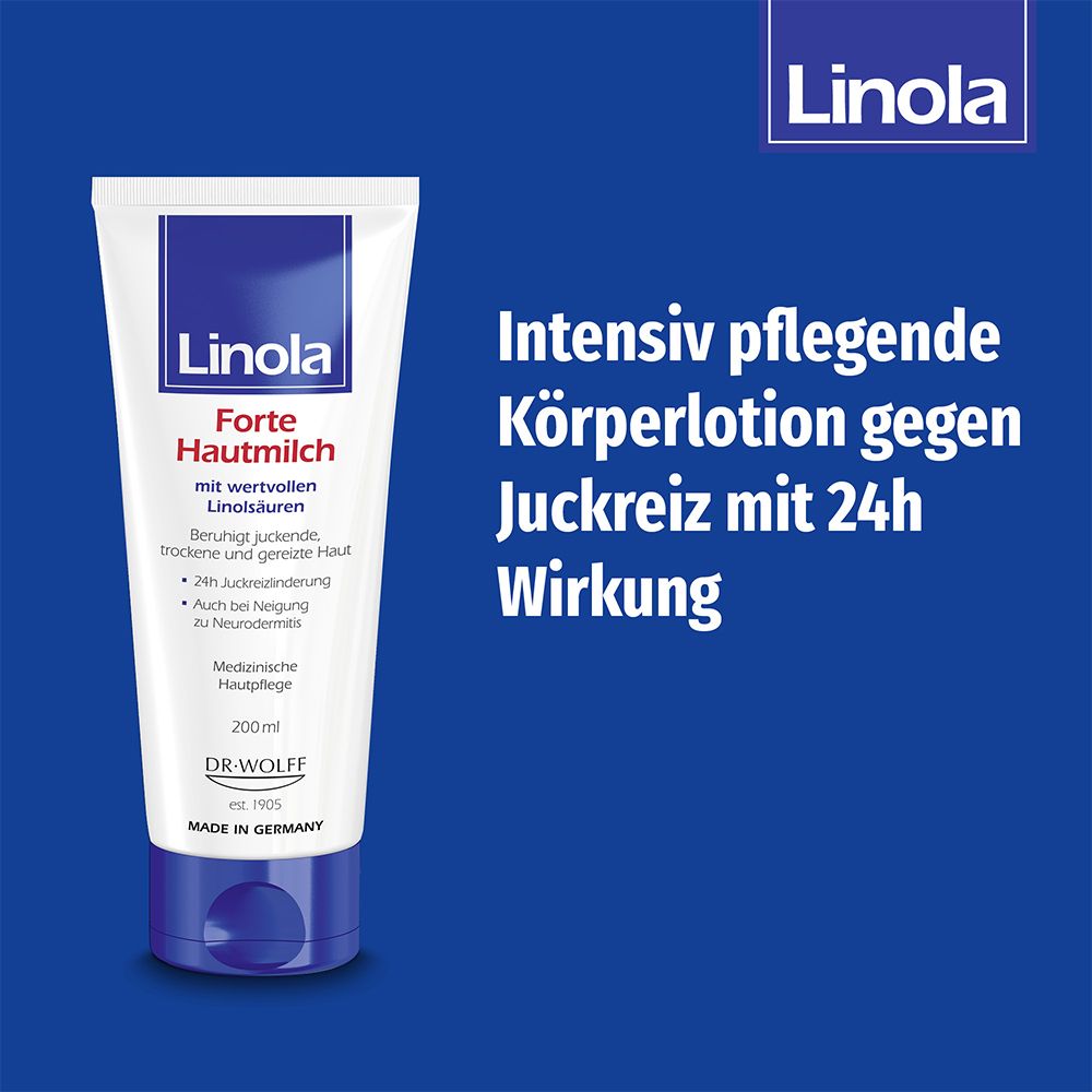 Linola Forte Hautmilch - Creme gegen Juckreiz für trockene, gereizte oder zu Neurodermitis neigende Haut