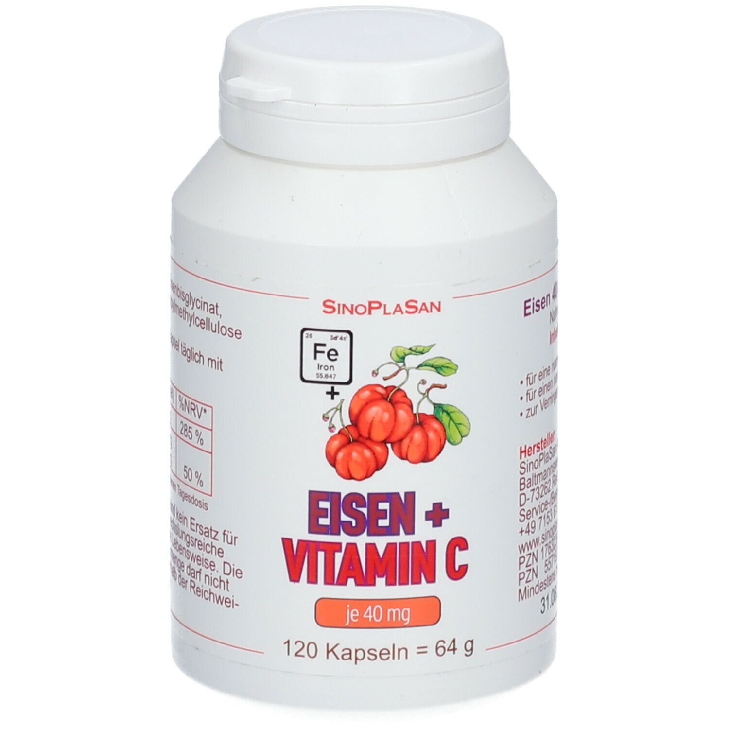 Eisen 40 mg + Vitamin C 40 mg Kapseln