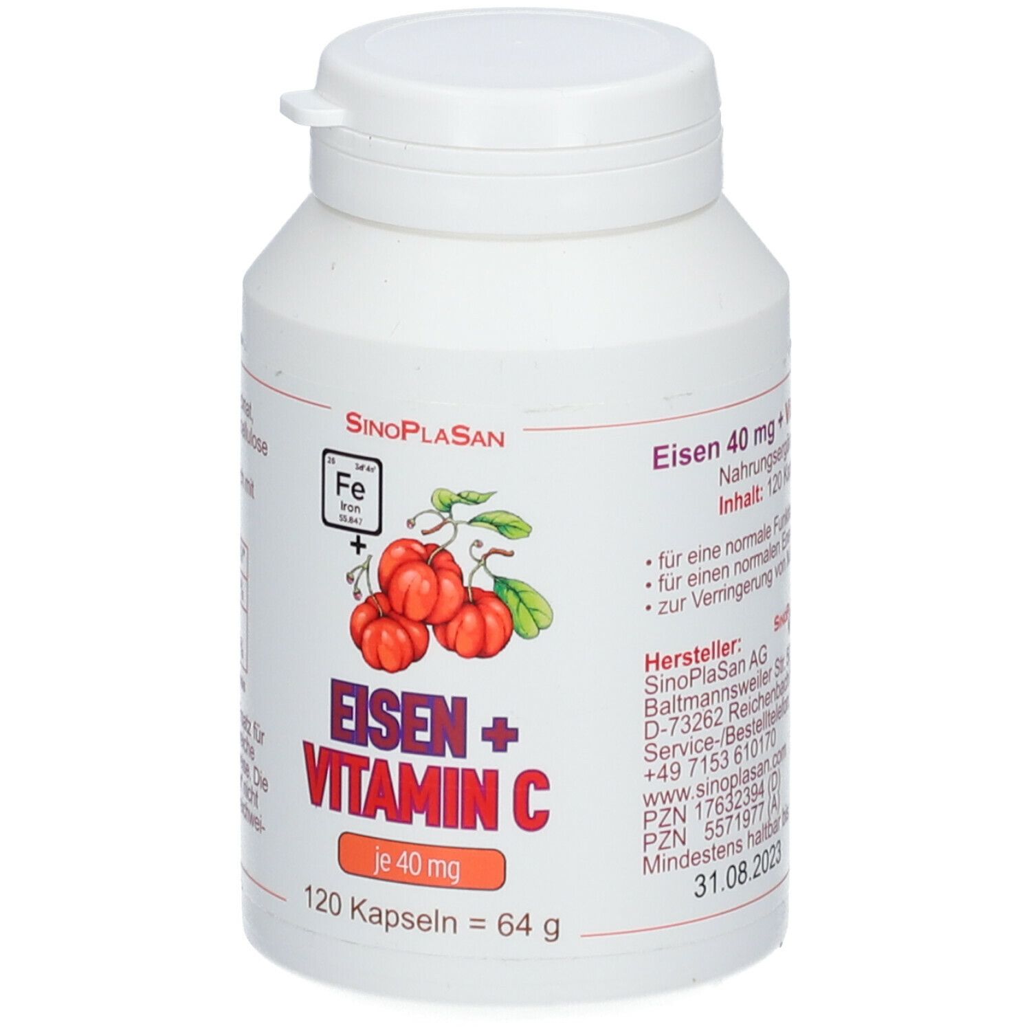 SinoPlasan Eisen 40 mg + Vitamin C 40 mg 120 St - SHOP APOTHEKE