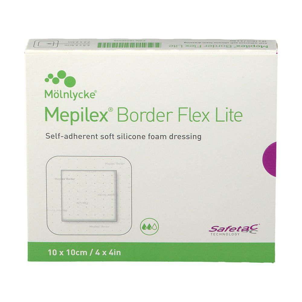 Mepilex Border Flex Lite Schaumverband 10x10 cm 5 St Verband