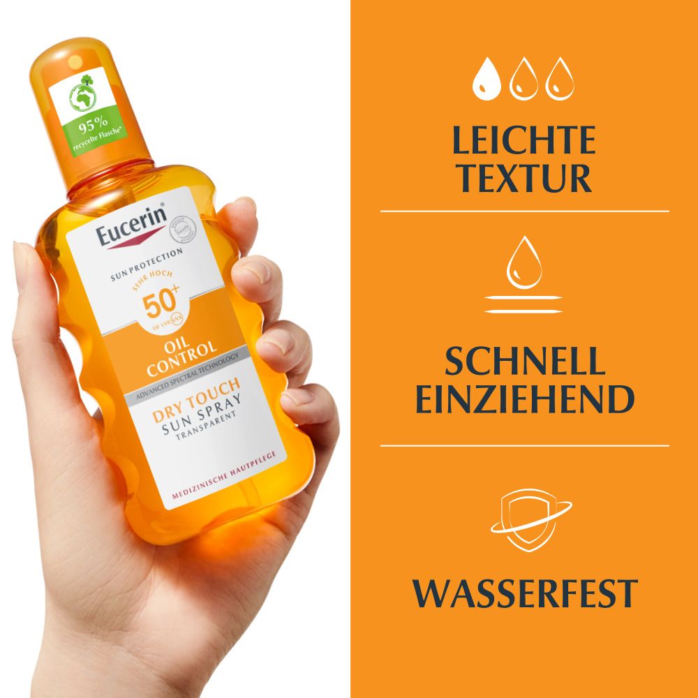 Eucerin® Oil Control Sun Spray Transparent LSF 50+ – Sonnenschutzspray mit leichter Textur, auch für zu Akne neigende Haut - Jetzt 20% sparen mit Code "eucerin20"