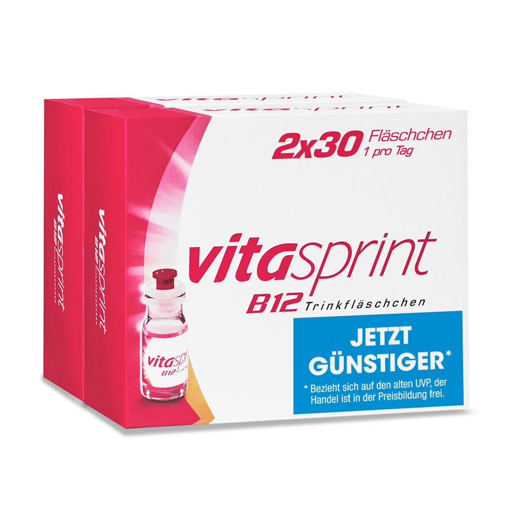 Vitasprint B12 Trinkfläschchen, mit Vitamin B12 für mehr Energie - Jetzt 10% Rabatt mit dem Code vitasprint10 sparen*
