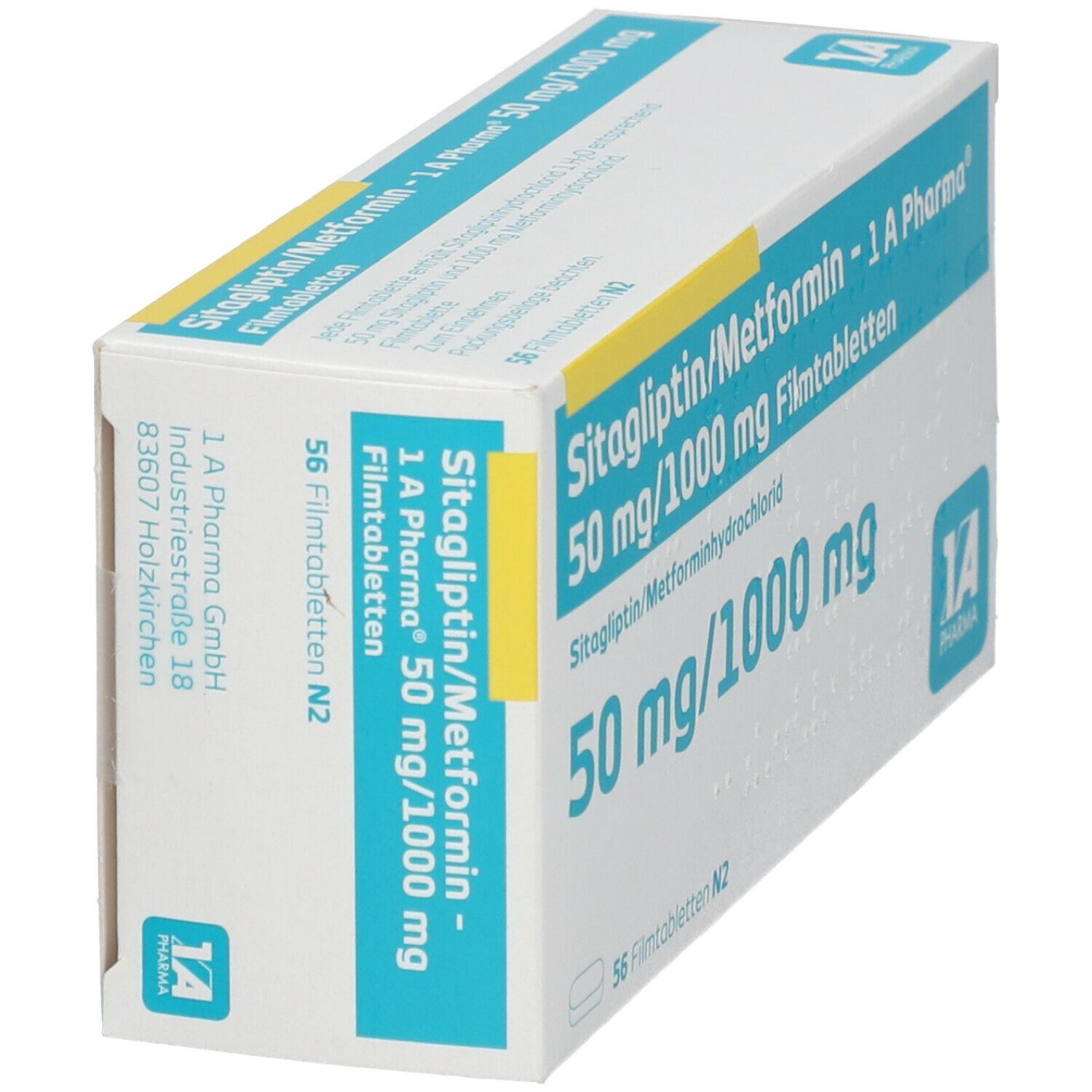 SITAGLIPTIN/Metformin-1A Pharma 50 mg/1000 mg FTA 56 St Filmtabletten