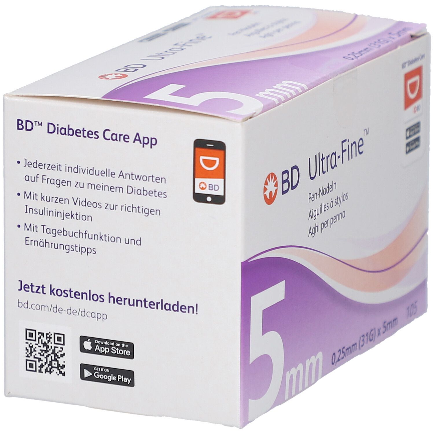 BD Ultra-Fine™ Pen-Nadeln 5 mm (0,25 mm / 31G)