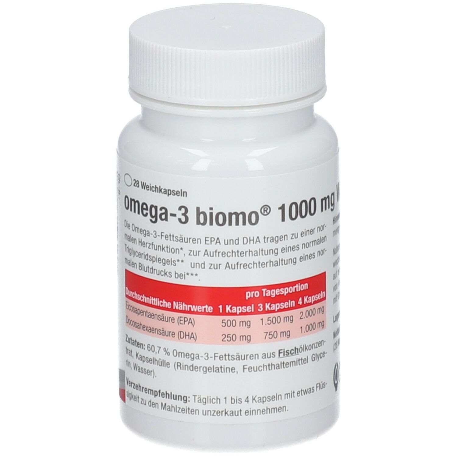 Omega-3 biomo 1.000 mg Weichkapseln