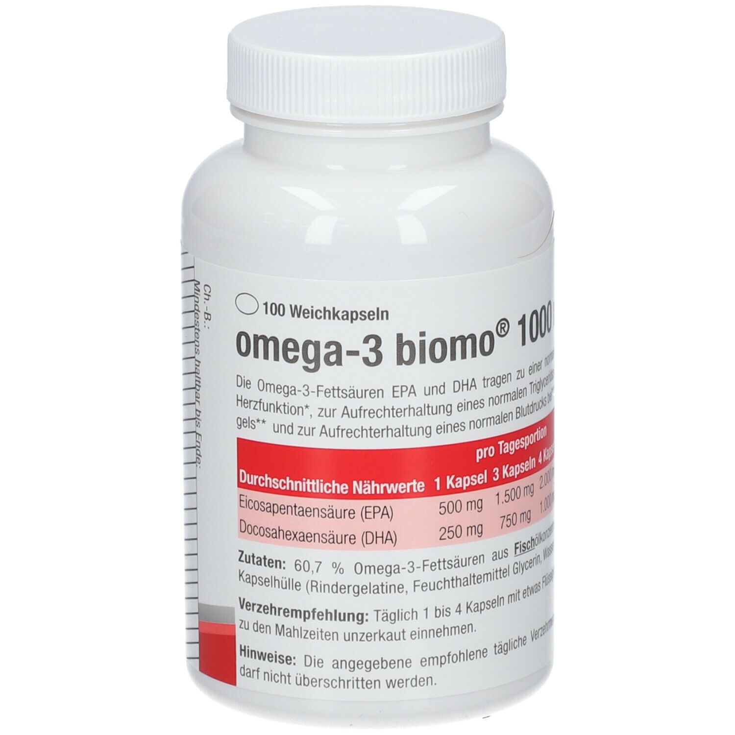 Omega-3 Biomo 1000 mg Weichkapseln 100 St