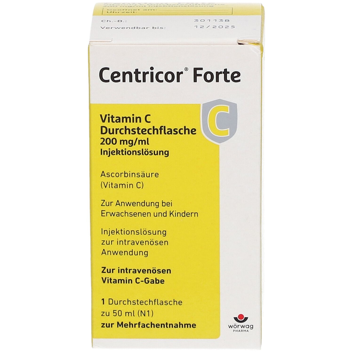 Centricor Forte Vitamin C 50 ml Durchstechflasche 200 mg/ml Injektionslösung