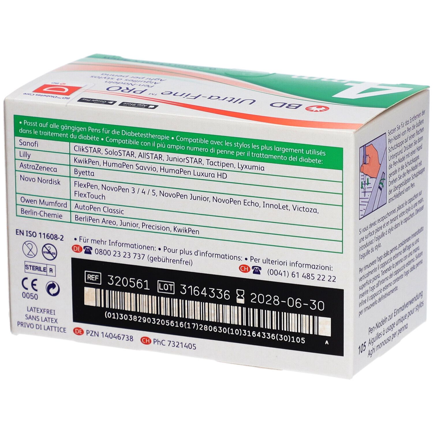 BD Ultra-Fine PRO Pen-Nadeln 4 mm 32 G (0,23 mm)