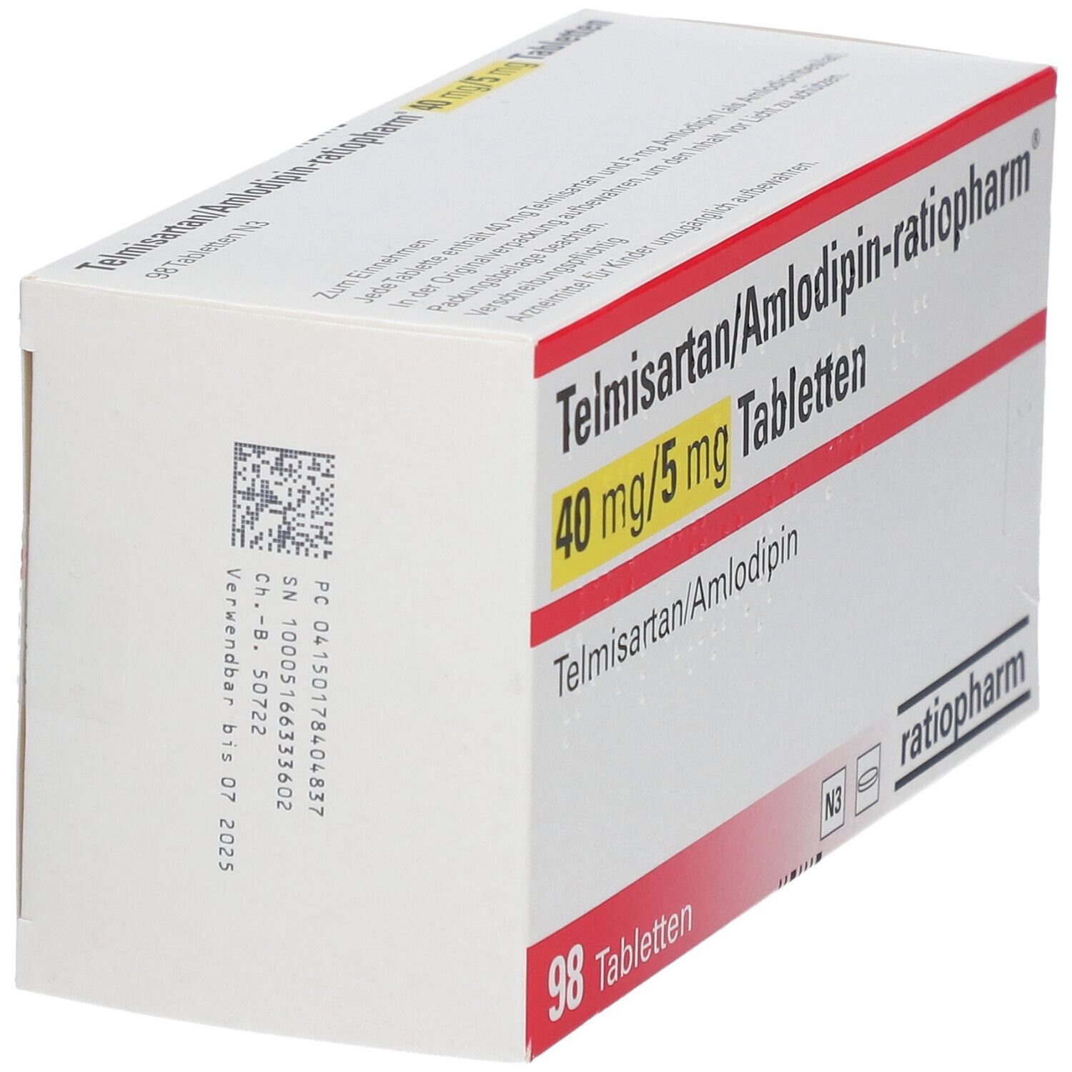 Telmisartan/Amlodipin-ratiopharm® 40 mg/5 mg