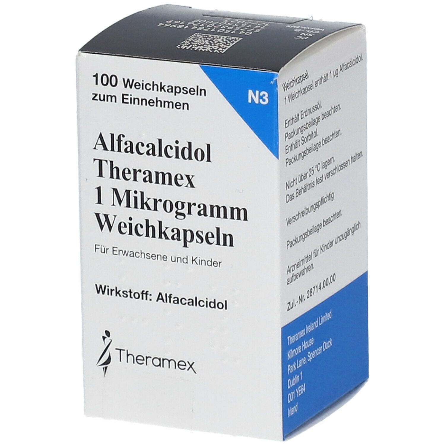 Alfacalcidol Theramex 1 Mikrogramm Weichkapseln
