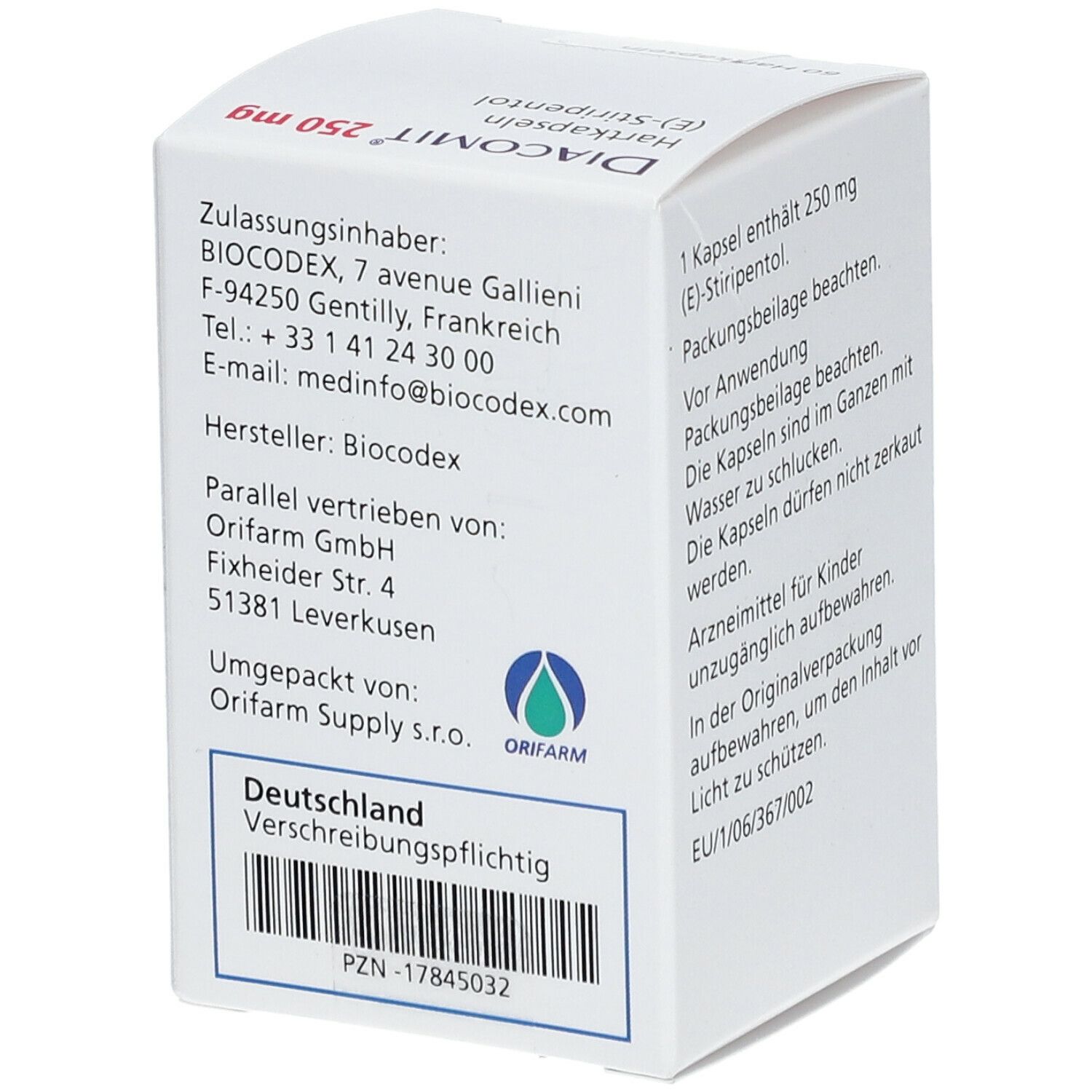 DIACOMIT 250 mg Hartkapseln