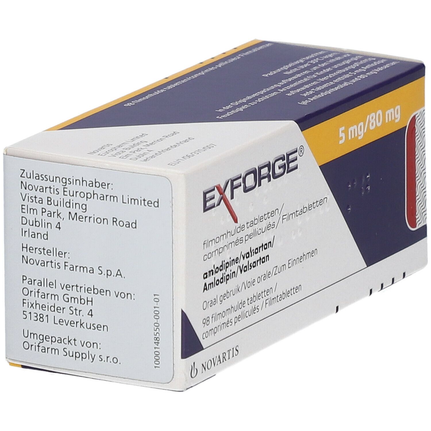 EXFORGE 5 mg/80 mg Filmtabletten