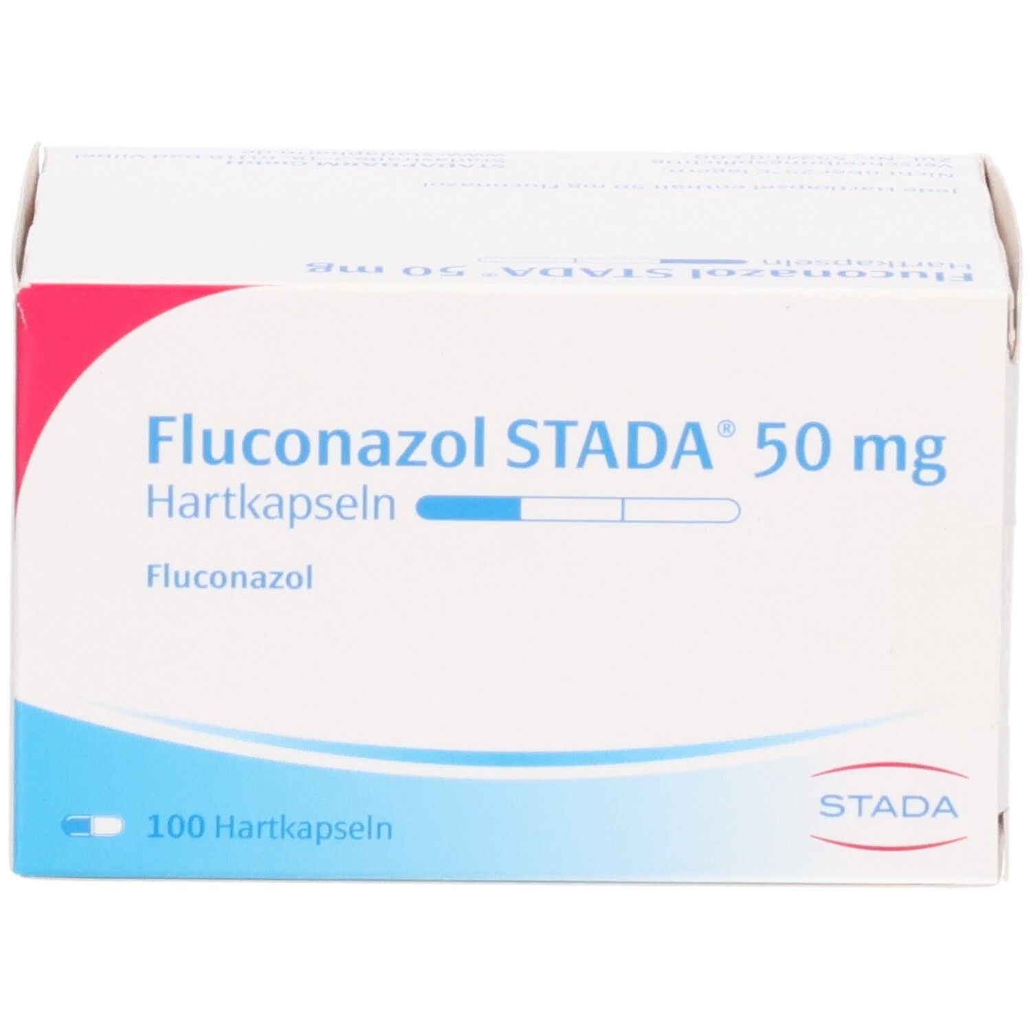 Vorderansicht der Packung Fluconazol STADA 50 mg Hartkapseln.