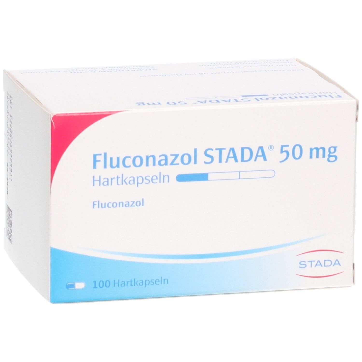 Packung Fluconazol STADA 50 mg Hartkapseln, mit STADA Logo.