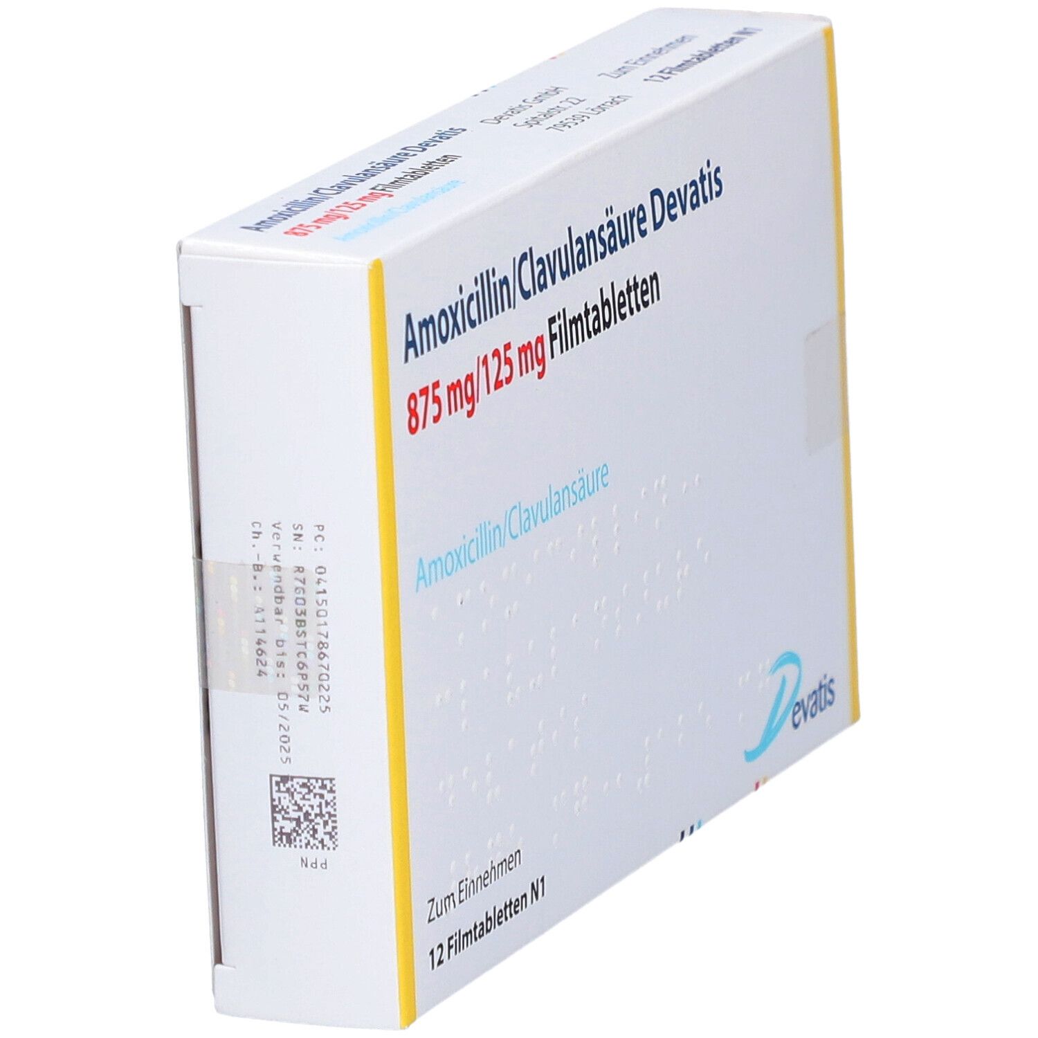 AMOXICILLIN/Clavulansäure Devatis 875mg/125mg FTA 12 St Filmtabletten