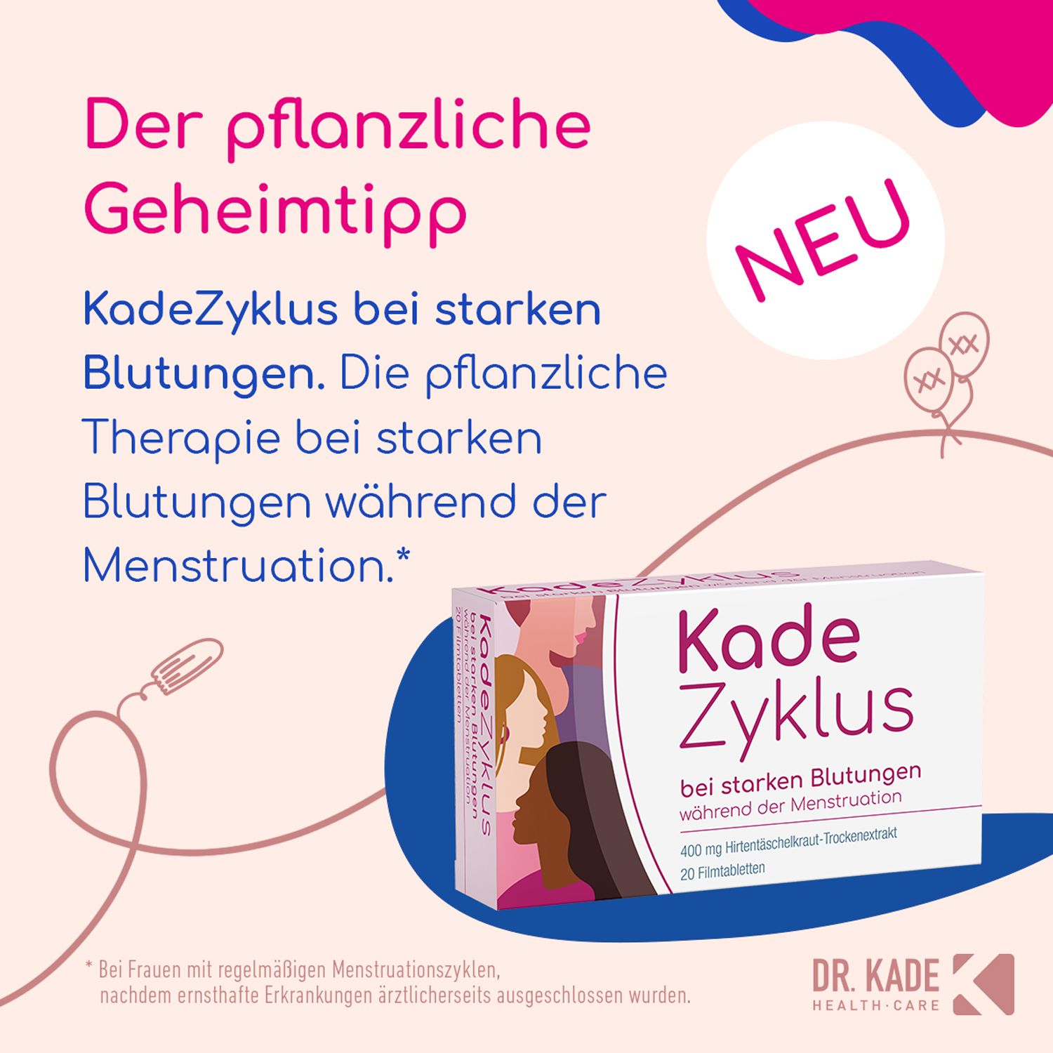 KadeZyklus bei starken Blutungen w. der Menstruation - Reduziert starke Menstruationsblutungen*, 20 St.